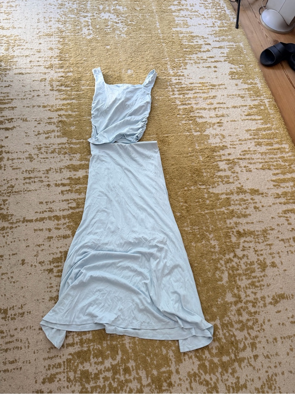 OGL Light Blue Tank Crop Top & Long Maxi Skirt Set